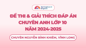 Đề thi & đáp án Chuyên Anh Nguyễn Bỉnh Khiêm, Vĩnh Long 24-25